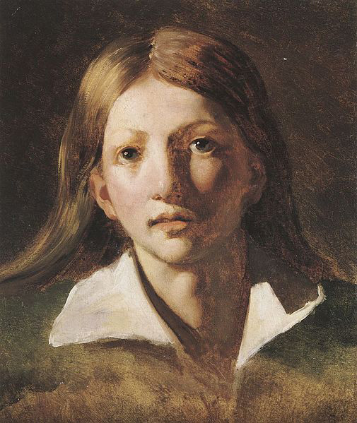 Theodore   Gericault Portrait Study of a Youth